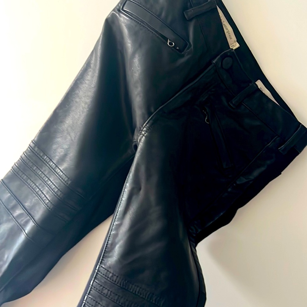 Anthropologie leather front, spandex back pants.
